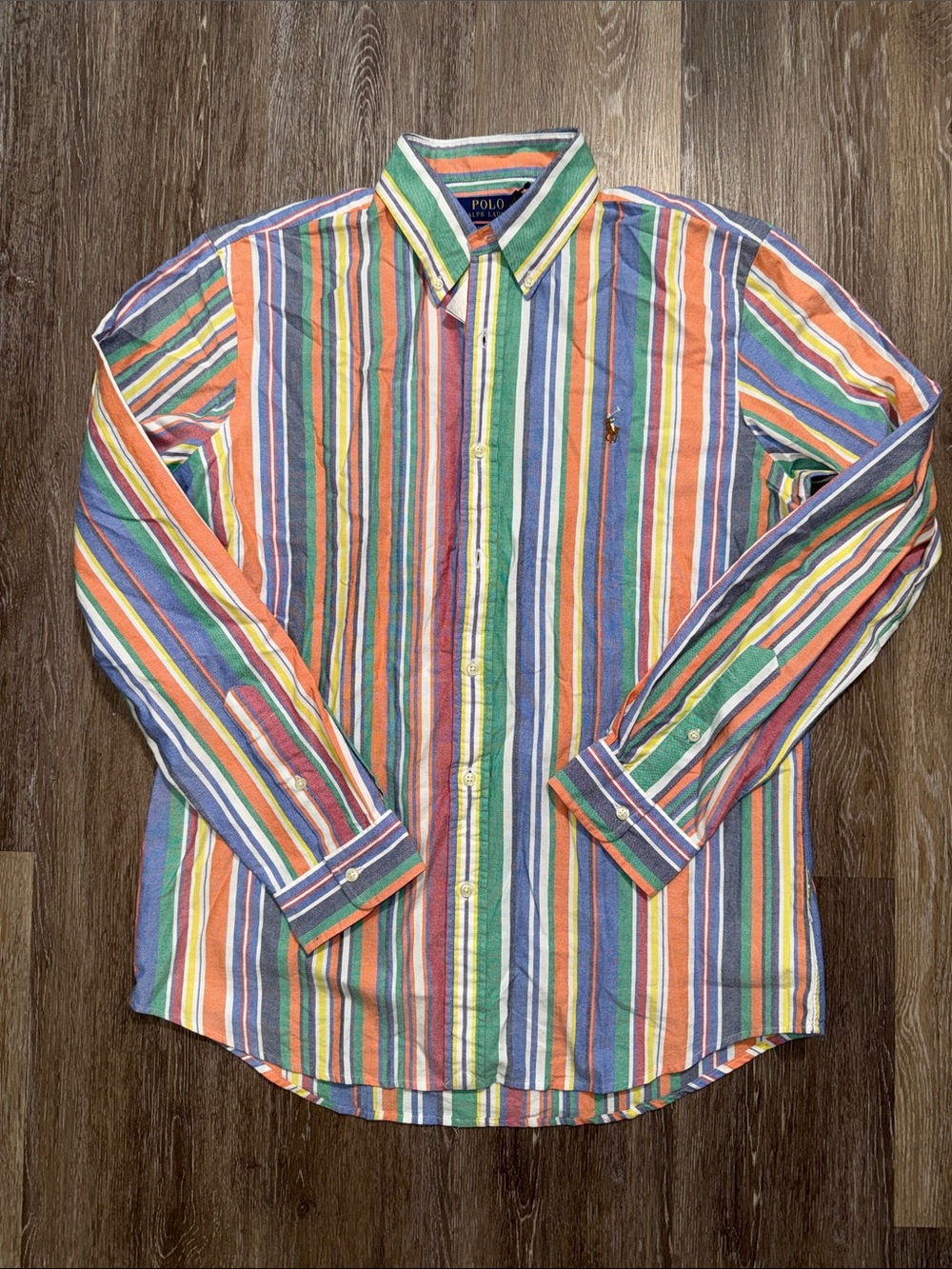 NWT Polo by Ralph Lauren Multi-Color Vertical Stripe Button-Down Shirt L
